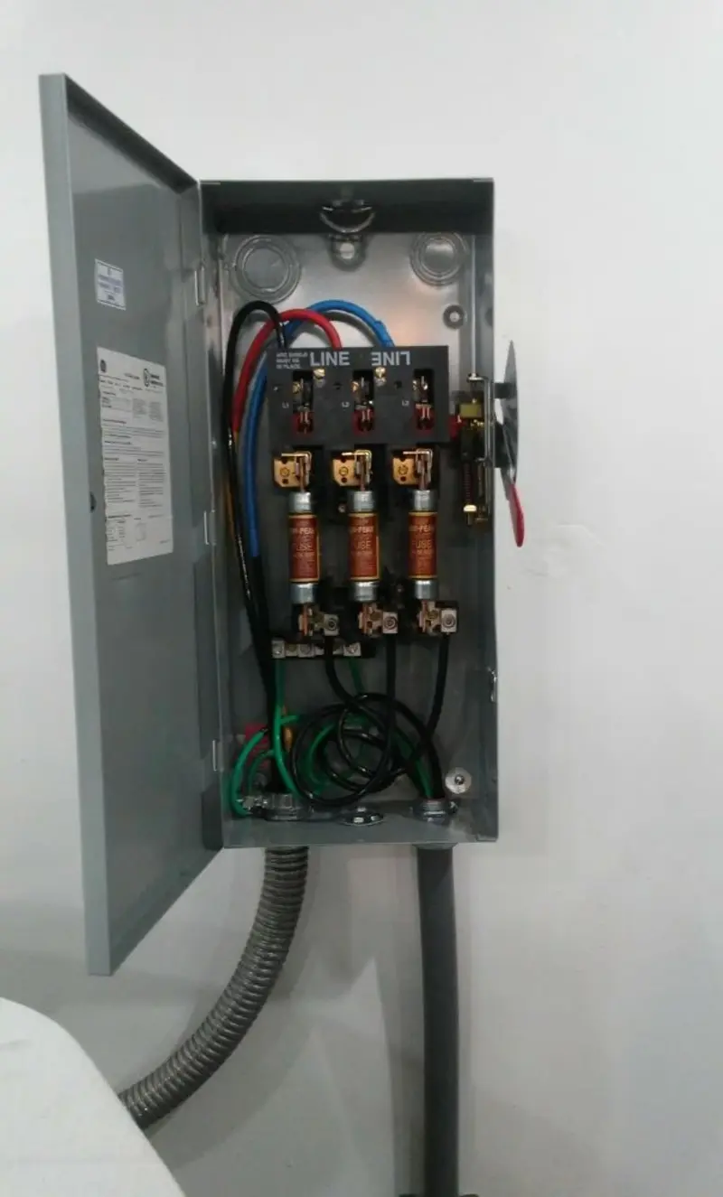 Three-phase disconnect switch installed for Electrical Wiring & Rewiring in Moravia